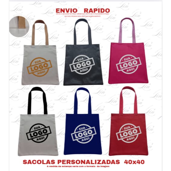 kit 14 peças 40x40 sacola personalizada com sua logo