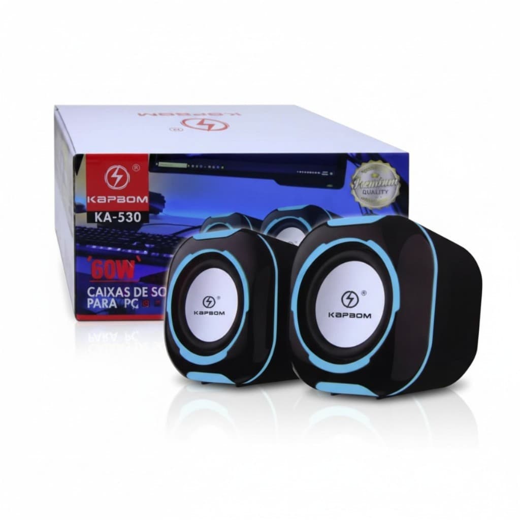Caixa Som Pc/notebook Tablet Alto Falante Potente 60w P2 Preto Subwoofer Portátil