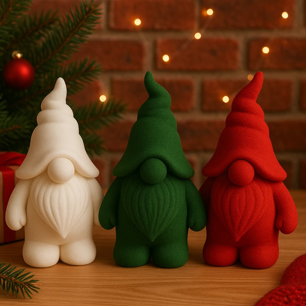 Kit com 3 Gnome Natalino Decorativo – Duende de Mesa em 3 Cores | Enfeite de Natal