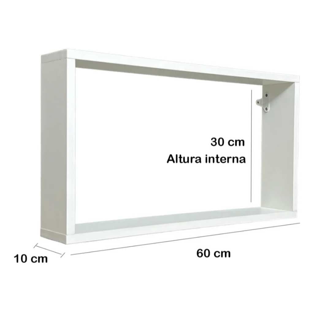 "Nicho MDF Branco 60x30x10 cm – Prateleira Decorativa de Parede Moderna"