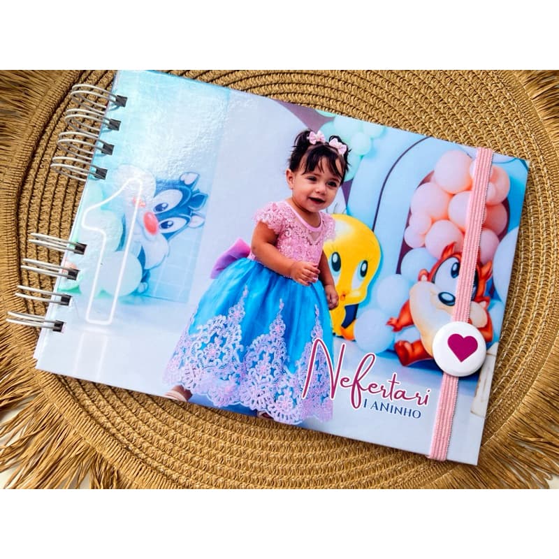 Caderno de Mensagens Personalizado ANIVERSÁRIO 1 ANINHO NO TEMA QUE DESEJAR