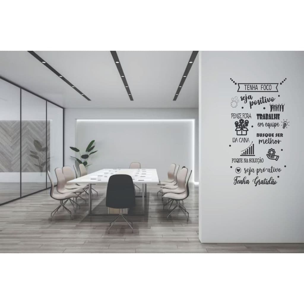 Adesivo Escritório Empresa Foco Equipe Frase Motivação