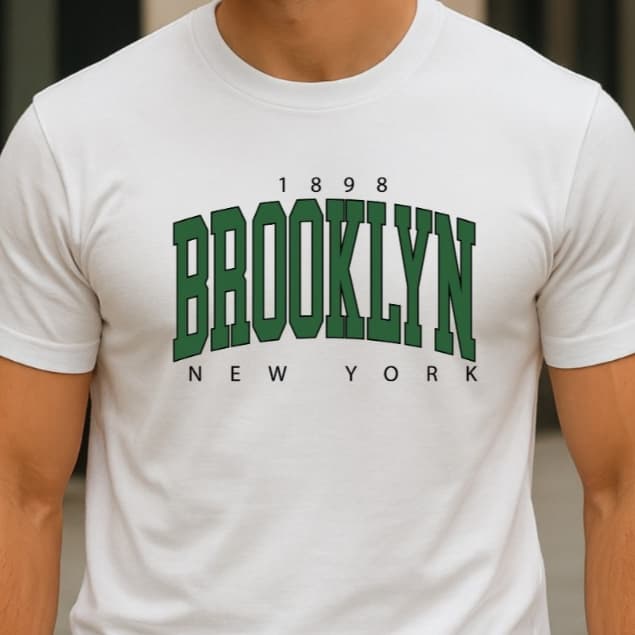 Camiseta Masculina PREMIUM Streetwear 30.1 Estampada BROOKLYN 100% algodão Fio Penteado