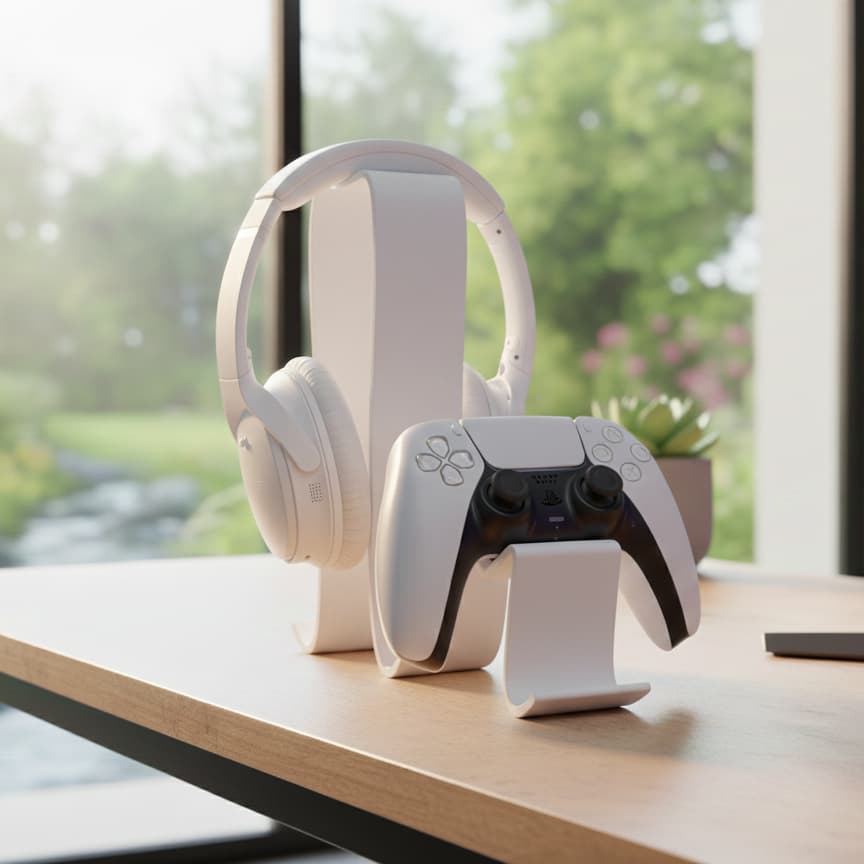 Suporte para Fones Headset e Controles Xbox/Playstation | Suporte decorativo 2 em 1 | Setup Gamer