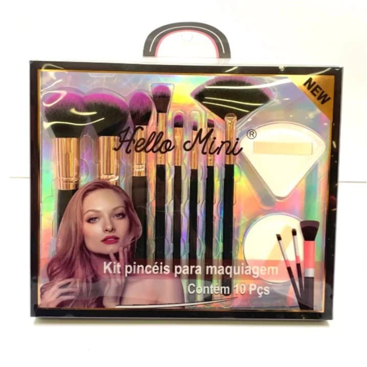 KIT PENCEIS PARA MAQUIAGEM HELLO MINI CONTEM 10 PEÇAS