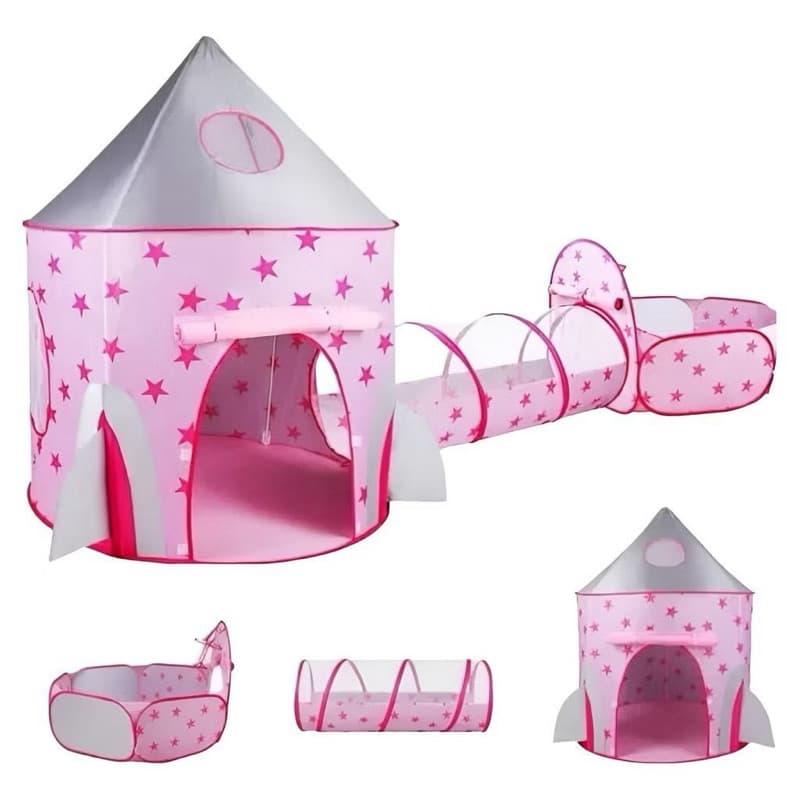 Tenda,Barraca Infantil,Tunel 3x1 com Piscina para Bolinhas,Rosa e Azul com Cesta Basquete,Feminino e Masculino