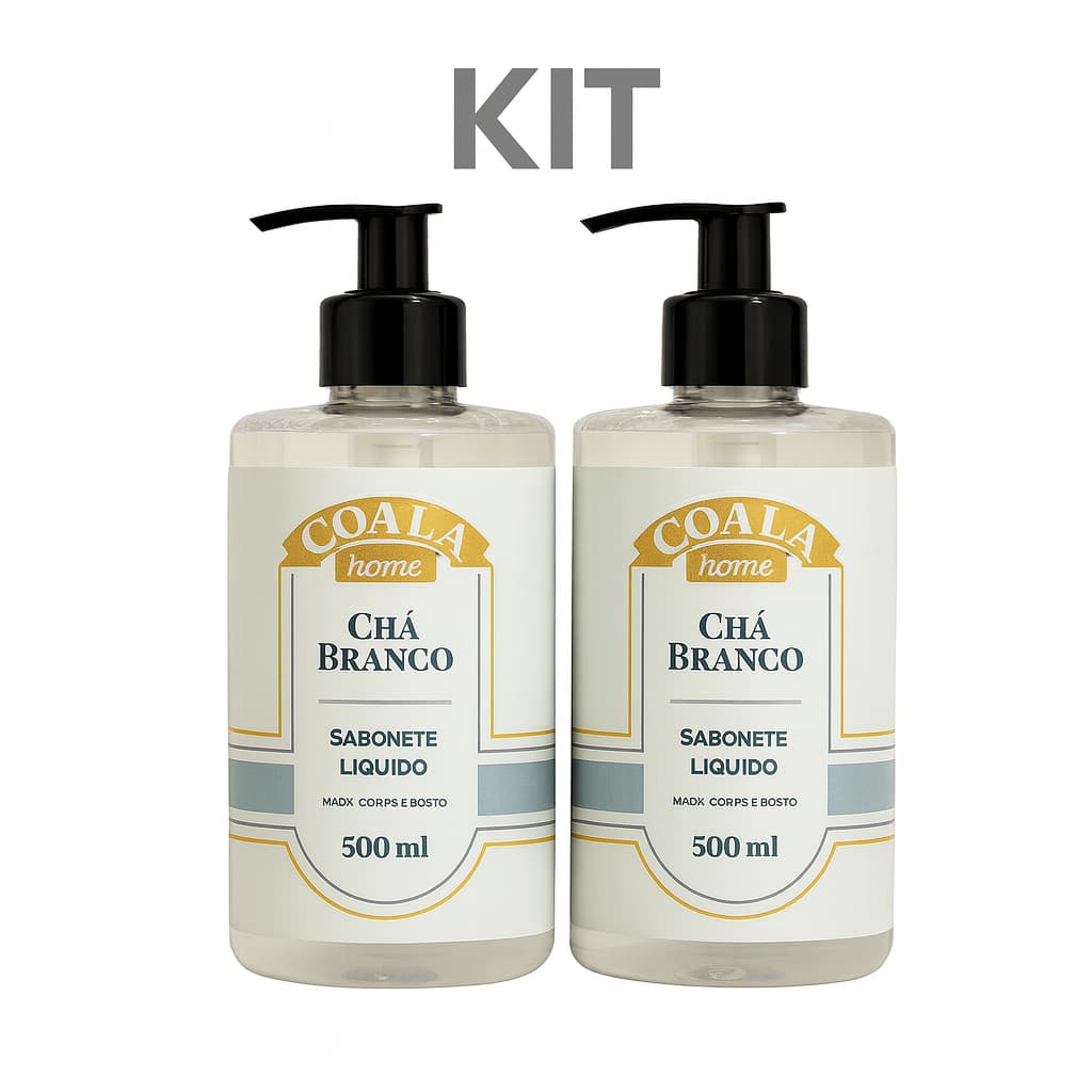 Kit 2 Sabonetes Líquidos Coala Home Chá Branco 500ml
