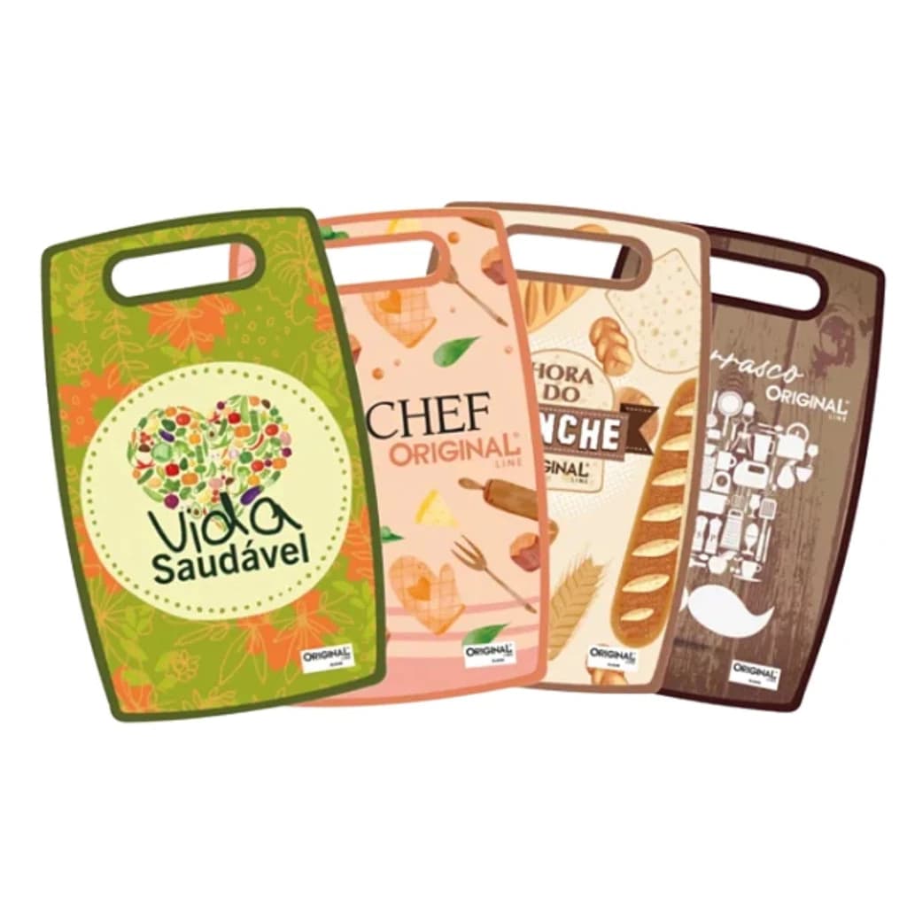 Tábua Para Corte Carnes Legumes Frutas Churrasco - Plastico PVC -37x23cm -  Original Line