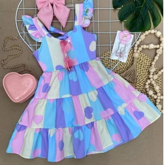 Vestido infantil menina festas estampas fofas