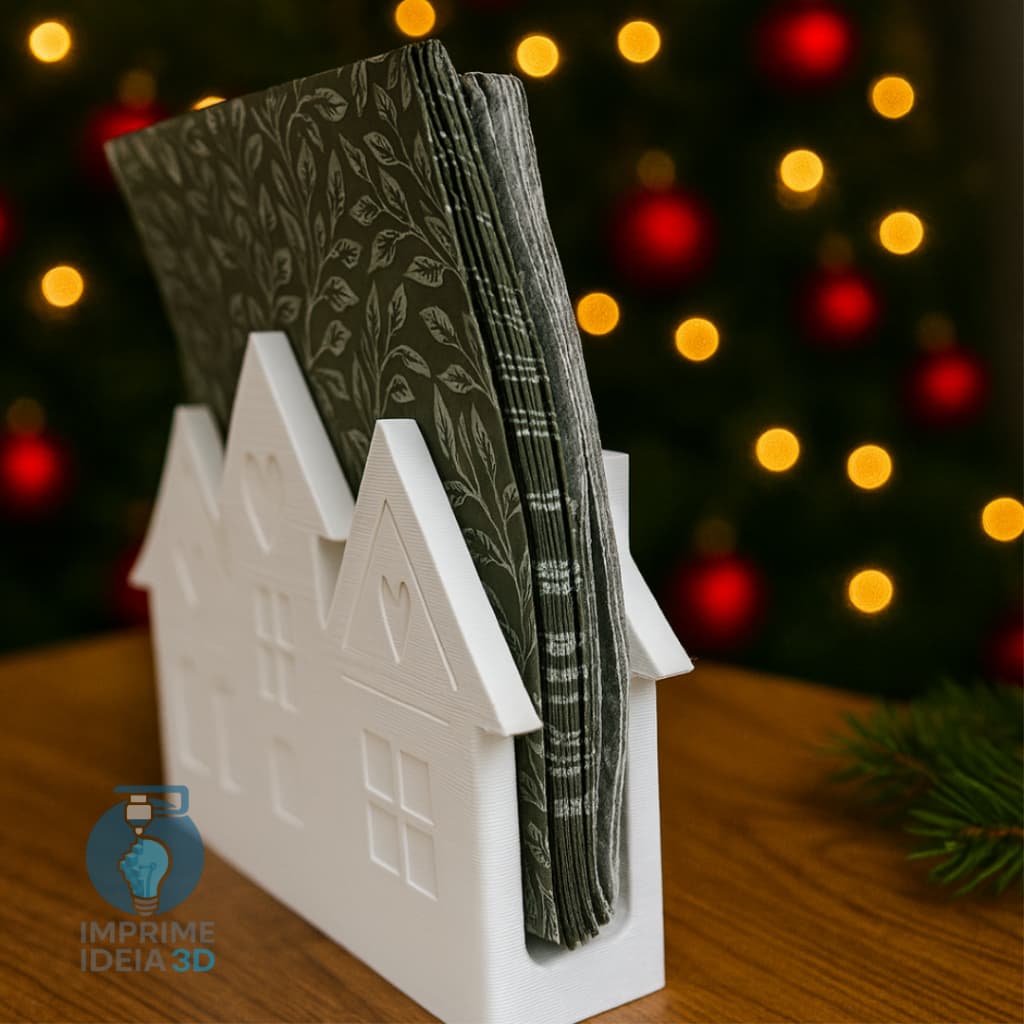 Porta Guardanapos Casinha Decorativa Natal Mesa Posta Enfeite REF:020