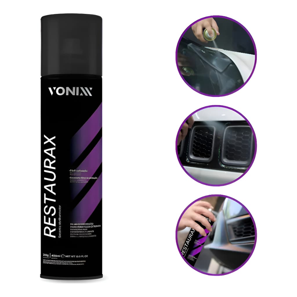 Restaurax Aerossol Restaurador De Plásticos 400ml - Vonixx