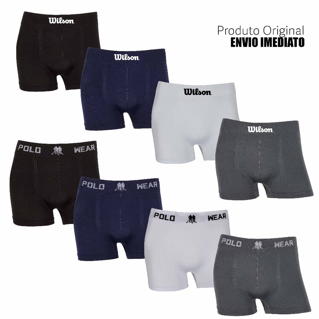 Kit 4 ou 8 cuecas boxer marca Polo Wear e Wilson Microfibra Originais