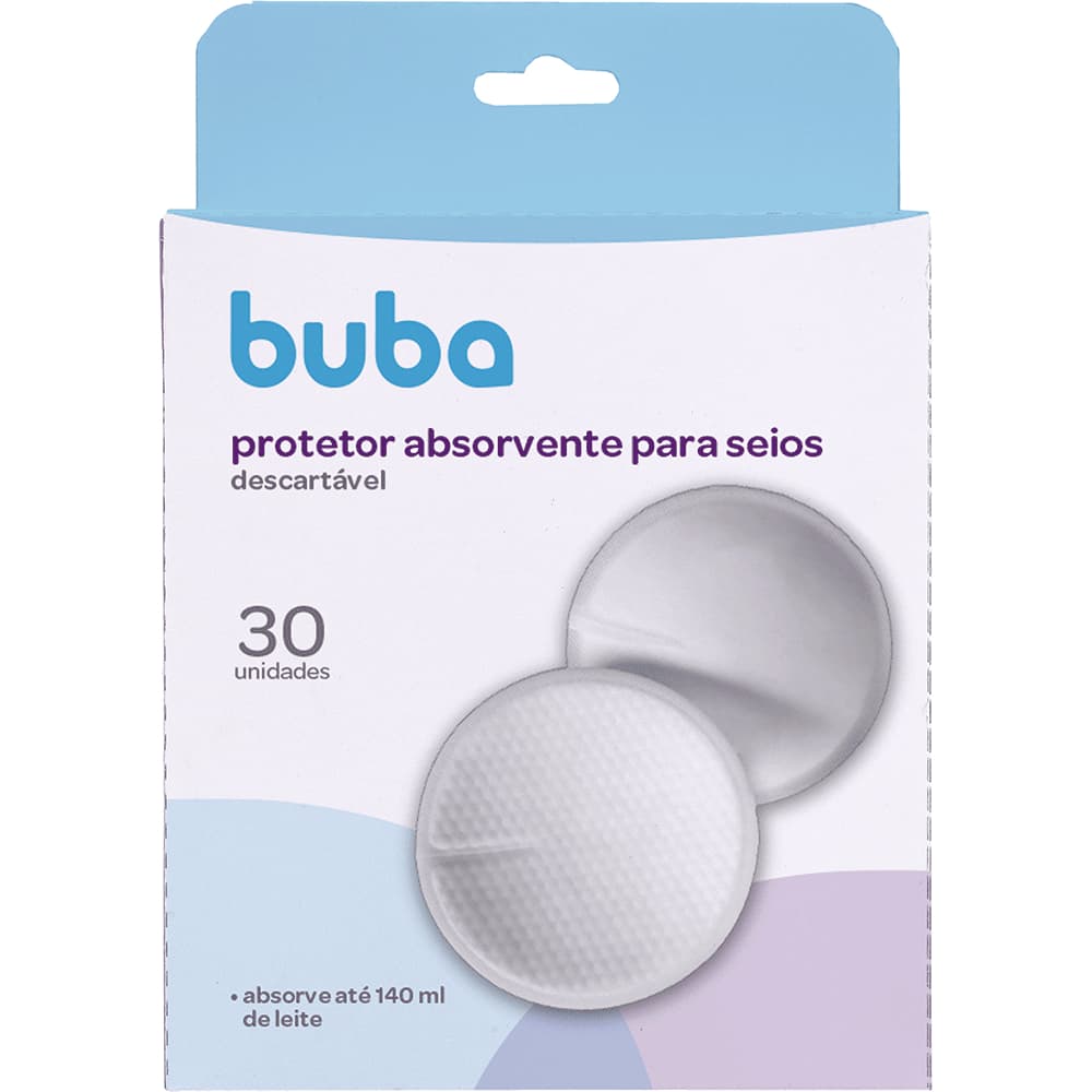 Protetor Absorvente para Seios | Absorvente para amamentação | BUBA | Kit 30 unidades descartáveis
