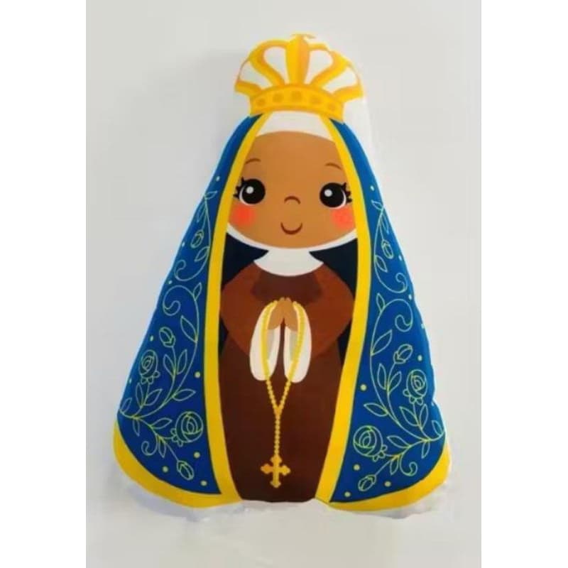 Almofada Naninha Nossa Senhora Aparecida 28cm alt ESTAMPA FRENTE E VERSO