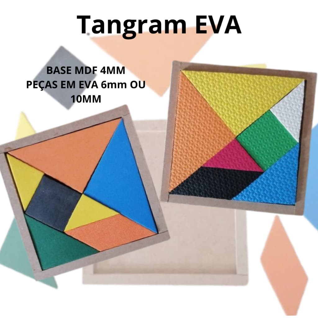 Tangram placa eva 7 peças individual pedagogico (tangram 10mm)
