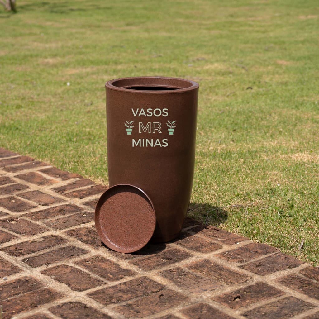 Vaso para Plantas Cone Bojo Polido 48cm Nº 2 ideal para Jardim, Varanda, Decoração e Acompanha Prato