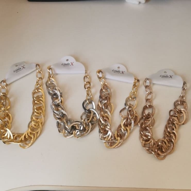 ⛓️ Colar Maxi Loop Chain Premium Elos Torcidos Metálicos Moderno Imponente e Elegante Visual Forte Estiloso C56055-4