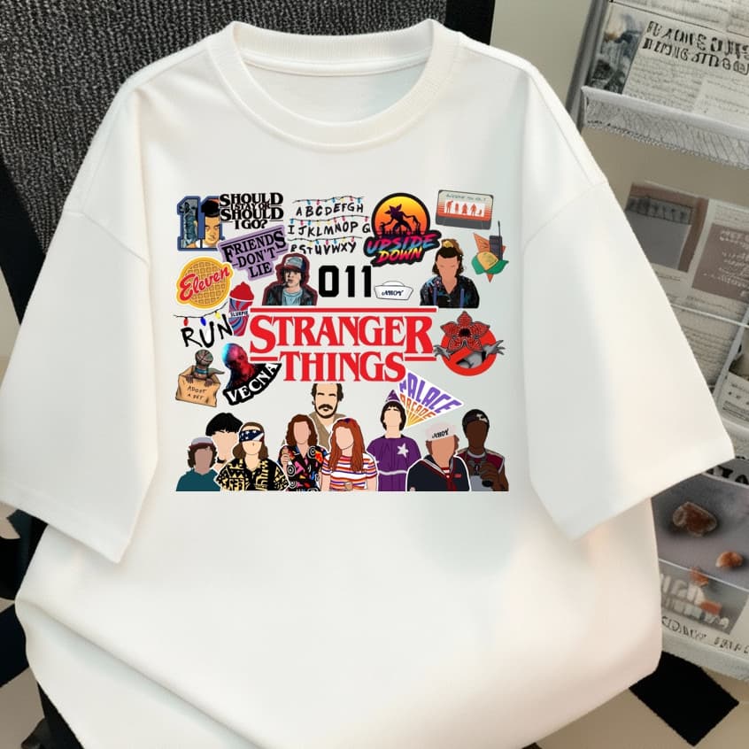 Camiseta Stranger things blusa lançamento tshirt oversized unissex tendençia personagens séries.