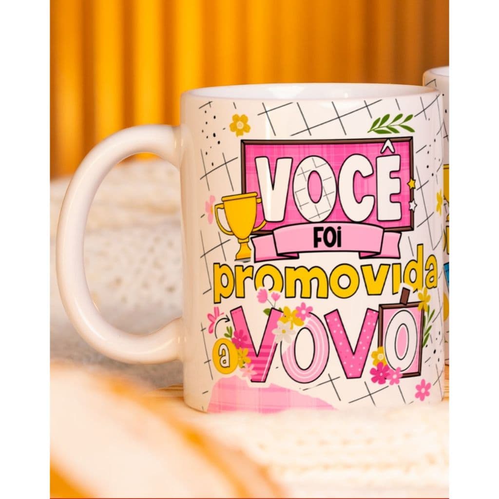 Caneca revelação para avós/vai com caixa e laço para presentear/Surpresa para avó e avô/Presente emocionante