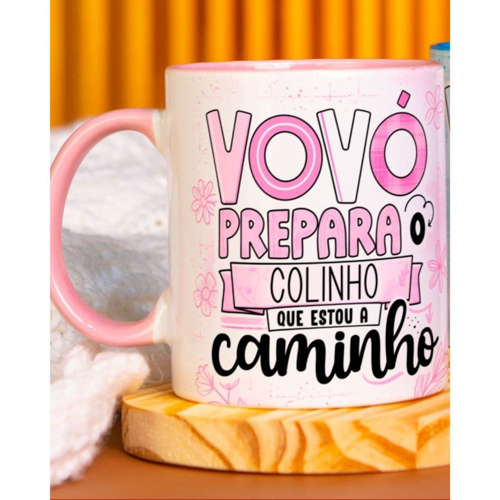 Caneca revelação para avós/vai com caixa e laço para presentear/Surpresa para avó e avô/Presente emocionante