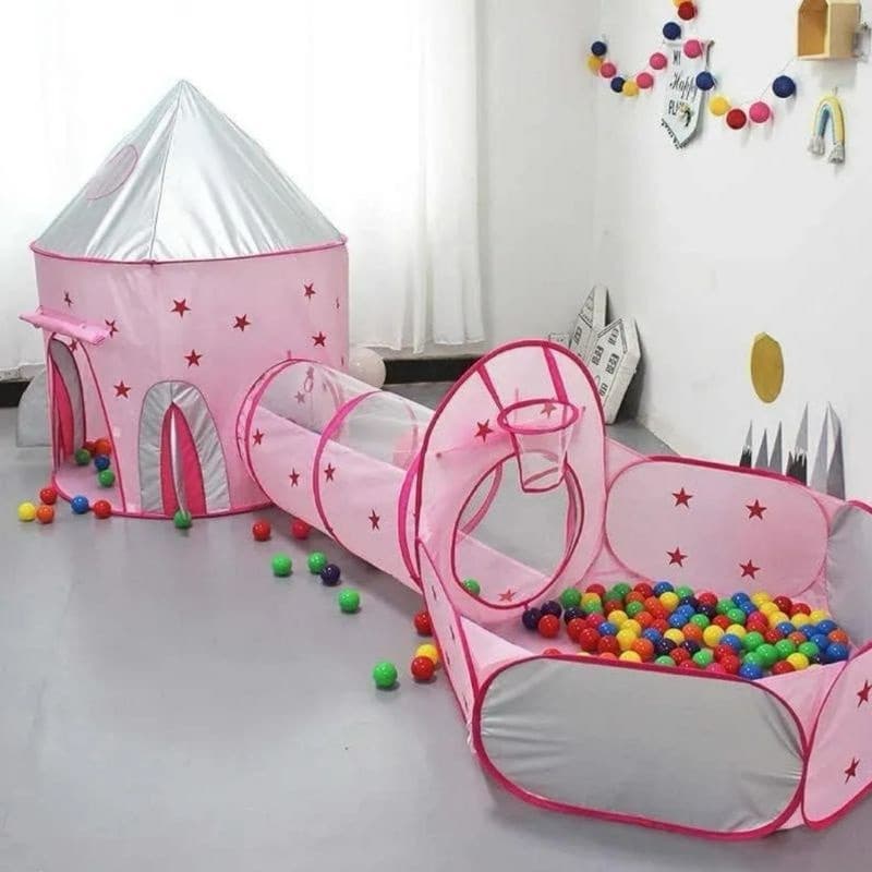 Tenda,Cabana ,Barraca Infantil Tunel 3x1,Rosa e Azul,Feminino,Masculino,com Led ou sem Led