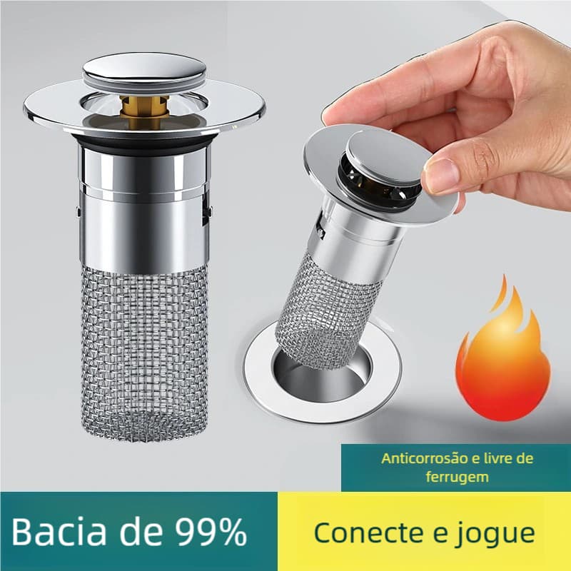 Filtro Multifuncional Chuveiro - Apanhador de Cabelo Drenagem Piso Tampa banheira substituição
