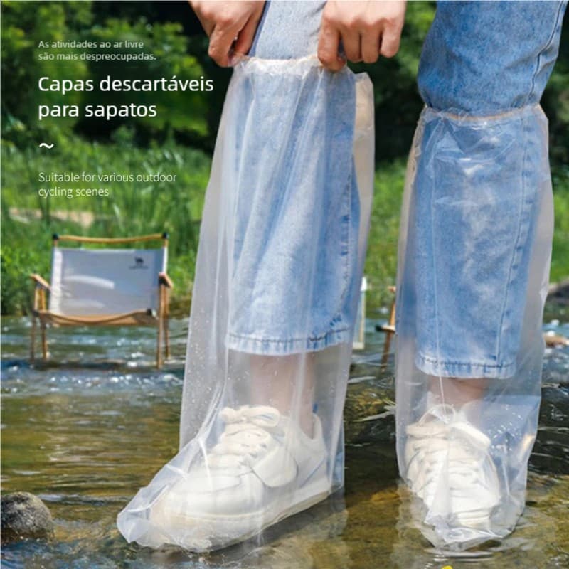 10-30pcs Capa Chuva Sapato Descartável Adulto - Protege Tênis, Impermeável para Moto e Chuva
