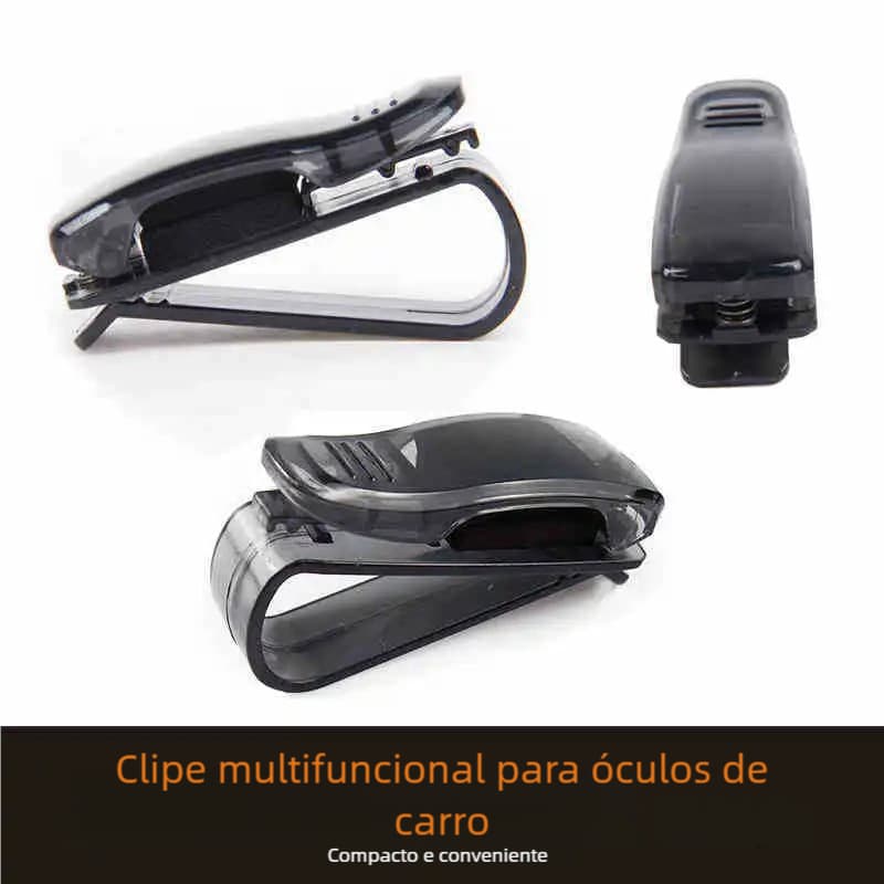 Visor Clip Porta-Óculos Universal – Carro, Porta-Cartões e Caneta Acessório