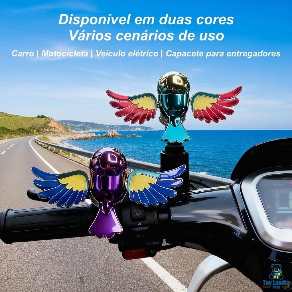 Brinquedo de passarinho com asas móveis para carro enfeite criativo para carro motocicleta decoração