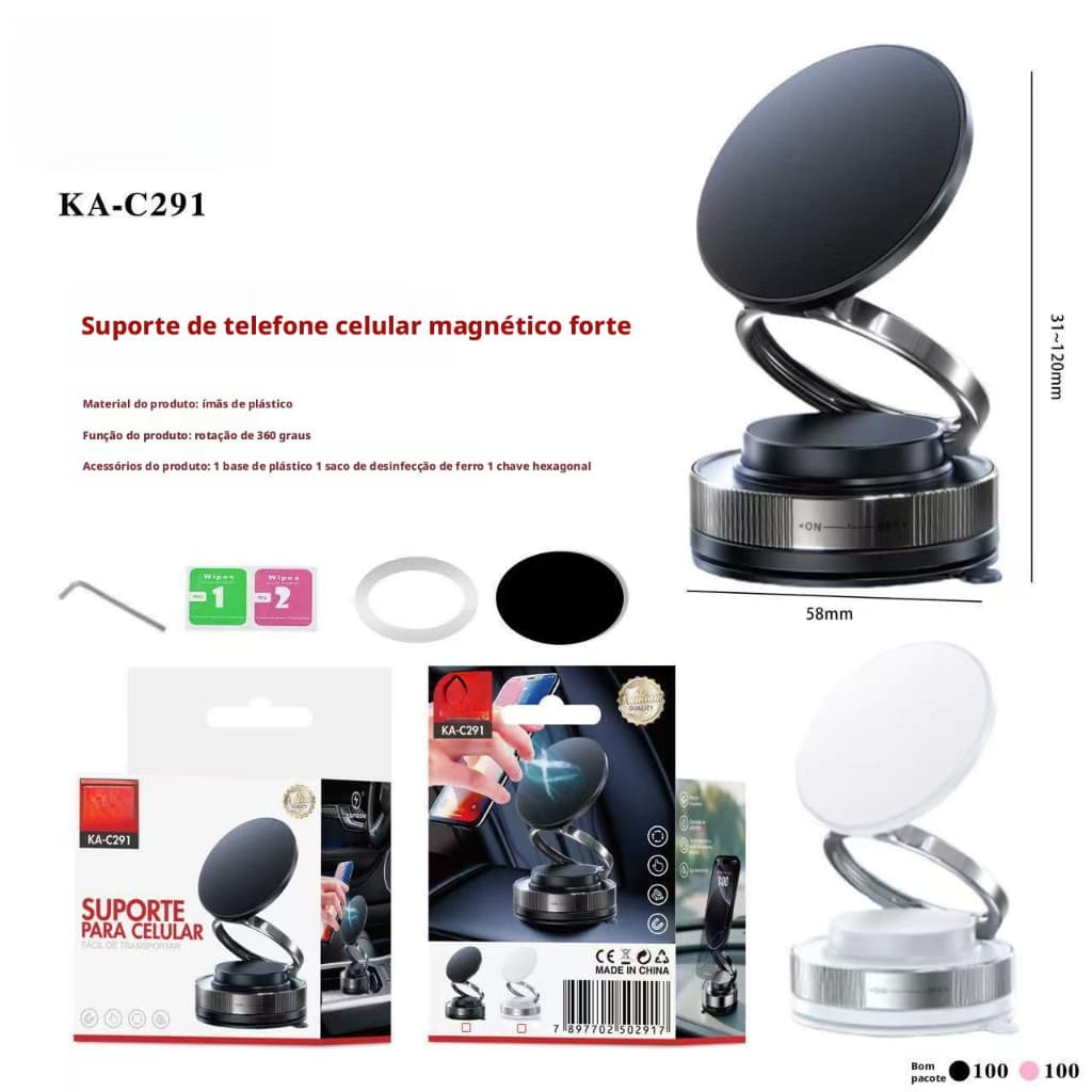 Suporte de carro magnético para celular - suporte para celular prático e resistente