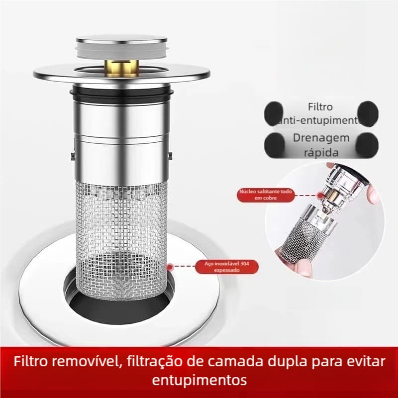 Filtro Multifuncional Chuveiro - Apanhador de Cabelo Drenagem Piso! Tampa banheira substituição