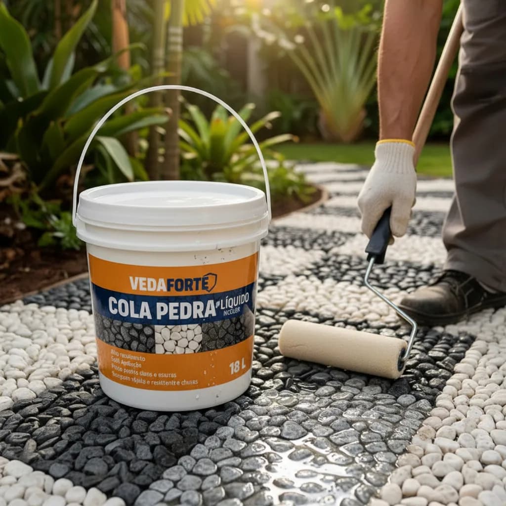 Cola Pedra Fixador Trava Pedras Soltas Seixos Para Jardim paisagismo decoração 18 Litros