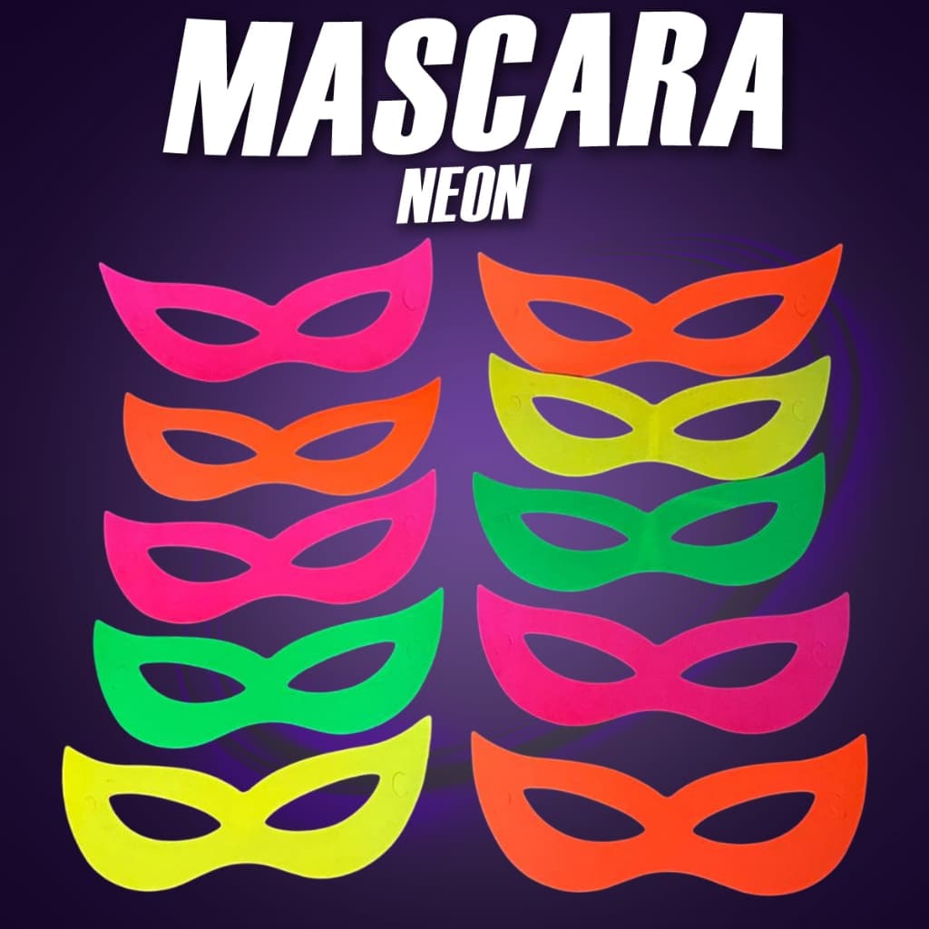 10~50 MASCARA NEON FESTA CASAMENTO CARNAVAL