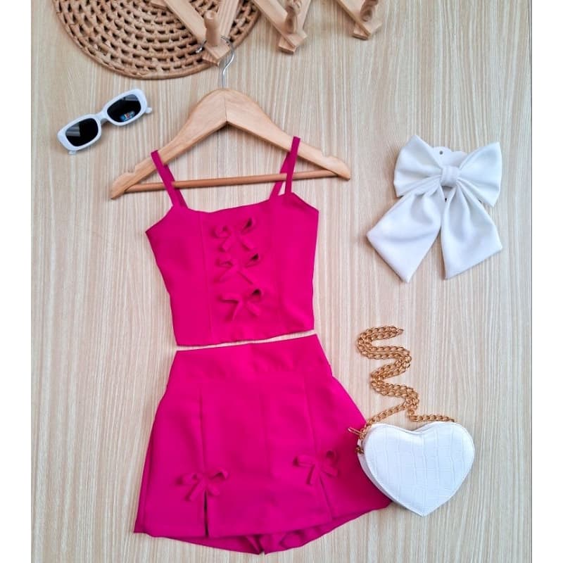 Conjunto infantil moda blogueirinha look infantil para meninas