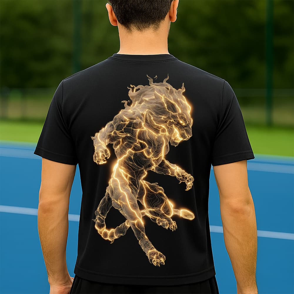 Camiseta Dry Fit Masculina Estampada Leão Brilhando P ao GG Leve Respirável Academia Treino