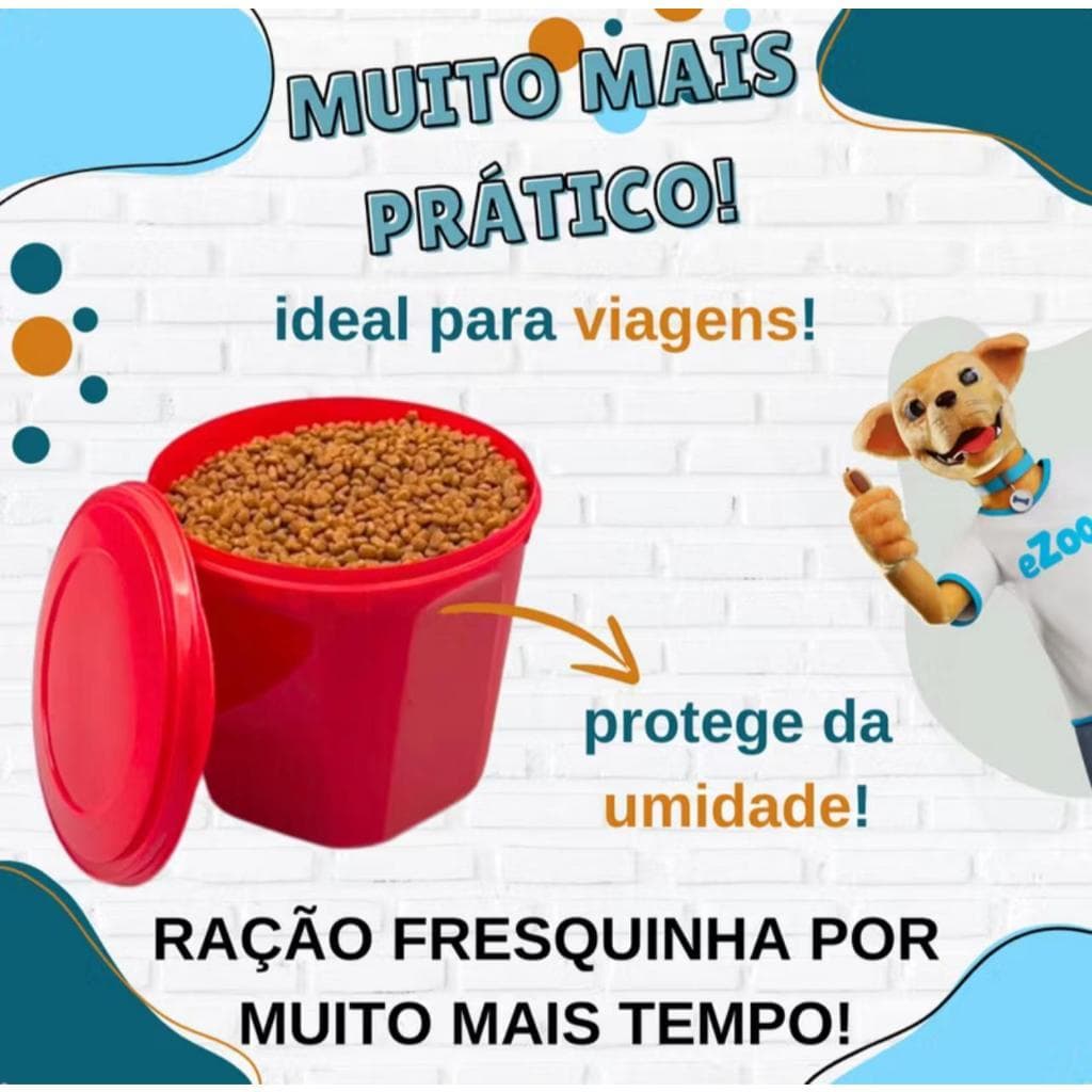 Pote  Porta Ração + pa dosadora Para Animais Domésticos Cães Gatos Coelhos Ramster