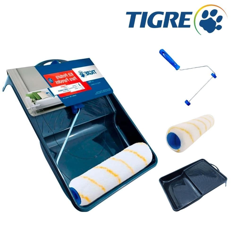 Kit Pintura 3 Peças Rolo Sintético 23cm Tigre