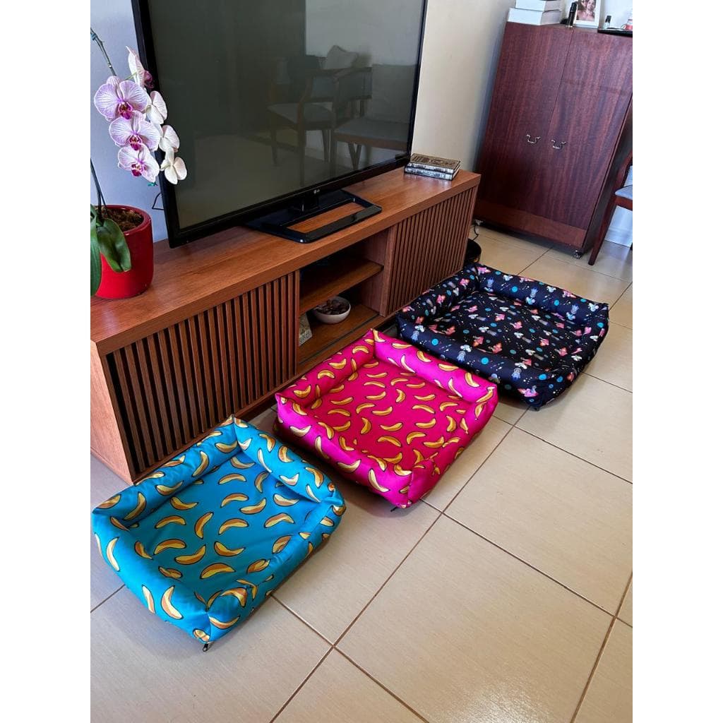Caminha Pet - Cama de Cachorro Cama Pet Luxo Colchão Pet Cão Gato P M G + Ossinho Pelucia