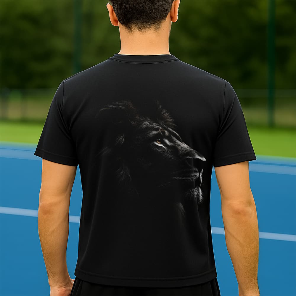 Camiseta Dry Fit Masculina Estampada Leão Olhando P ao GG Leve Respirável Academia Treino