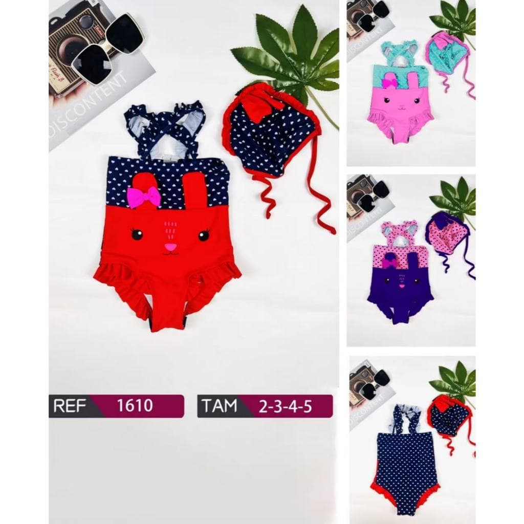 KIT MAIÔ COM TOUCA INFANTIL DE BEBÊ COELHINHO BONITINHO