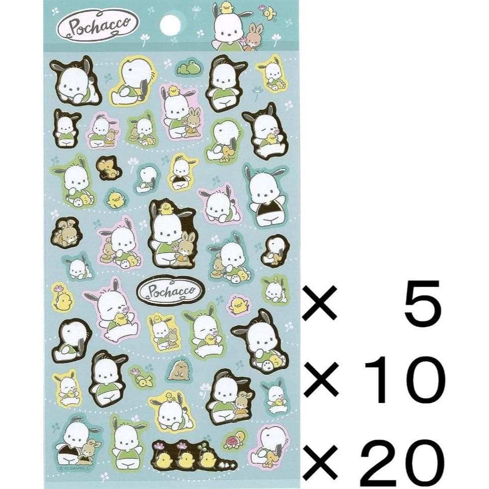 【Direct from Japan】Sanrio Pochacco (Spring Breeze) Pet Sticker Seal Decorative Scrapbooking Supplies Stationery - Bulk purchase (×5, ×10, ×20)