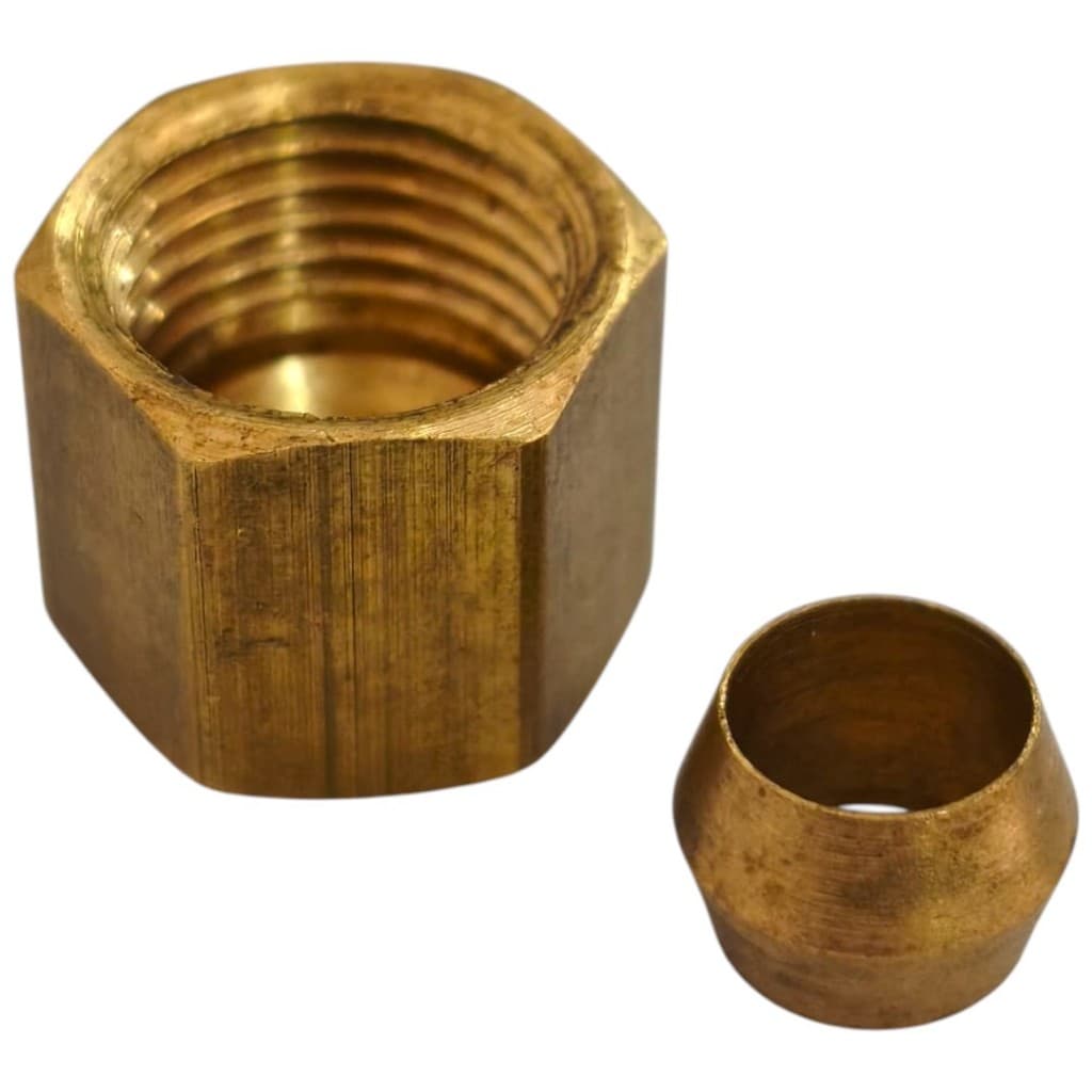 Anilha E Porca De 1/4'' Para Tubo De Cobre 1/4'' Compressor