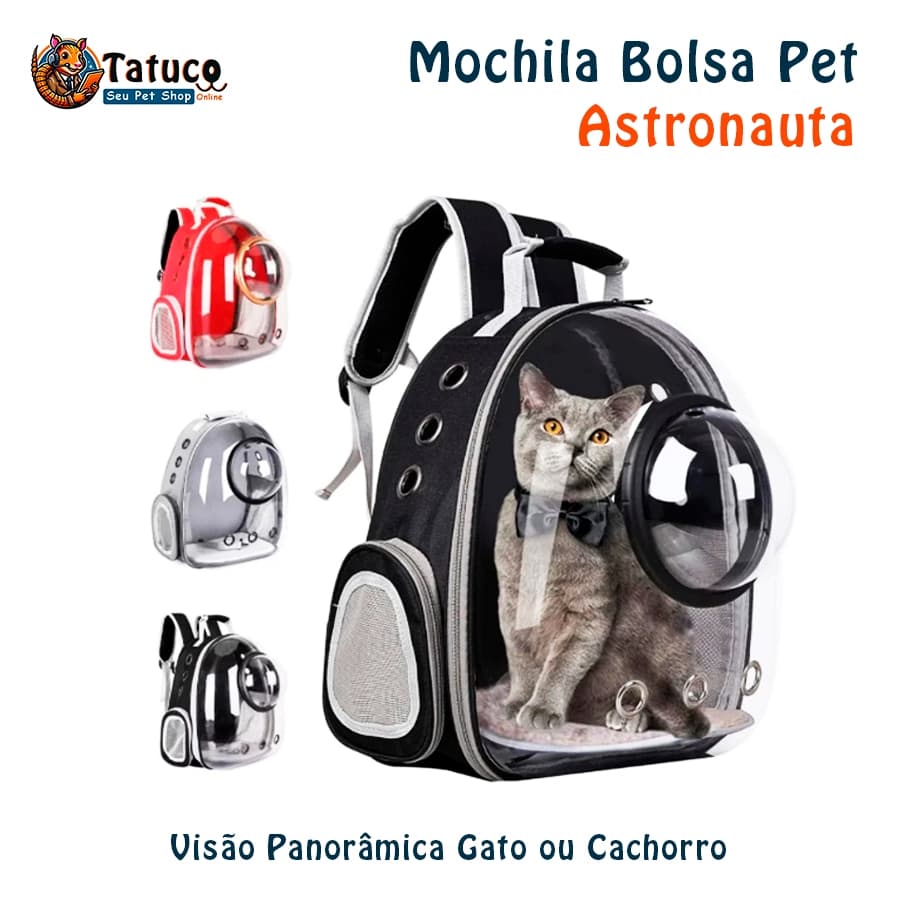 Mochila Bolsa Pet Visão Panorâmica Astronauta Color Gato Ou Cachorro