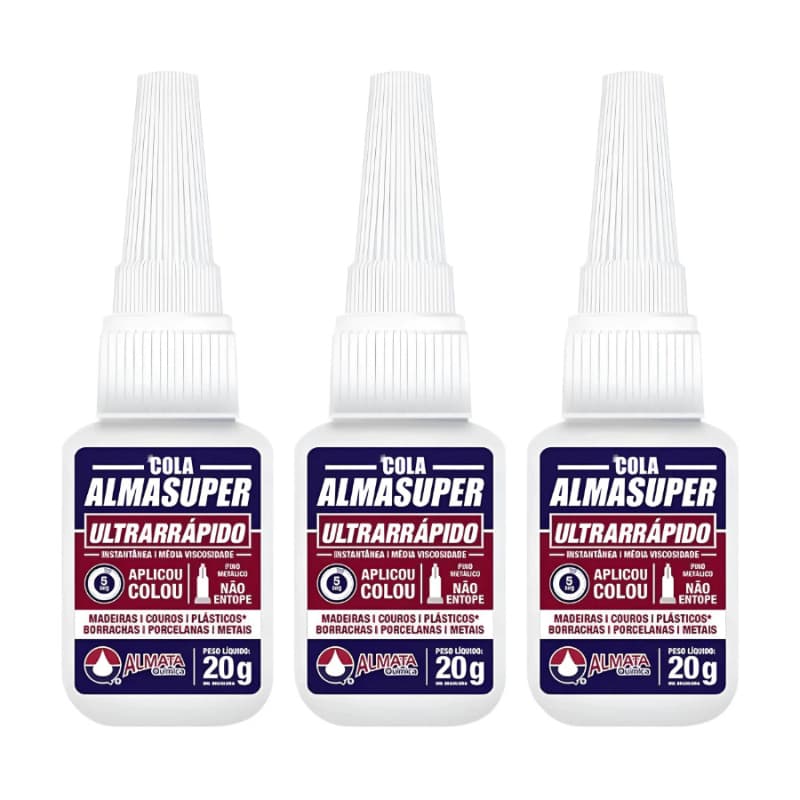 Kit 3 Cola Instantânea Almasuper Ultrarápido 20g