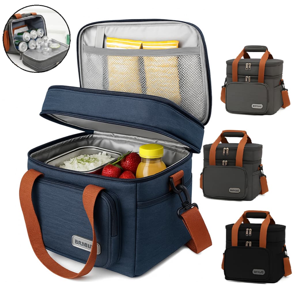 Bolsa Térmica Sacola para Lancheiras Marmitas Dupla Camada – Mantém Gelado, Impermeável e Portátil
