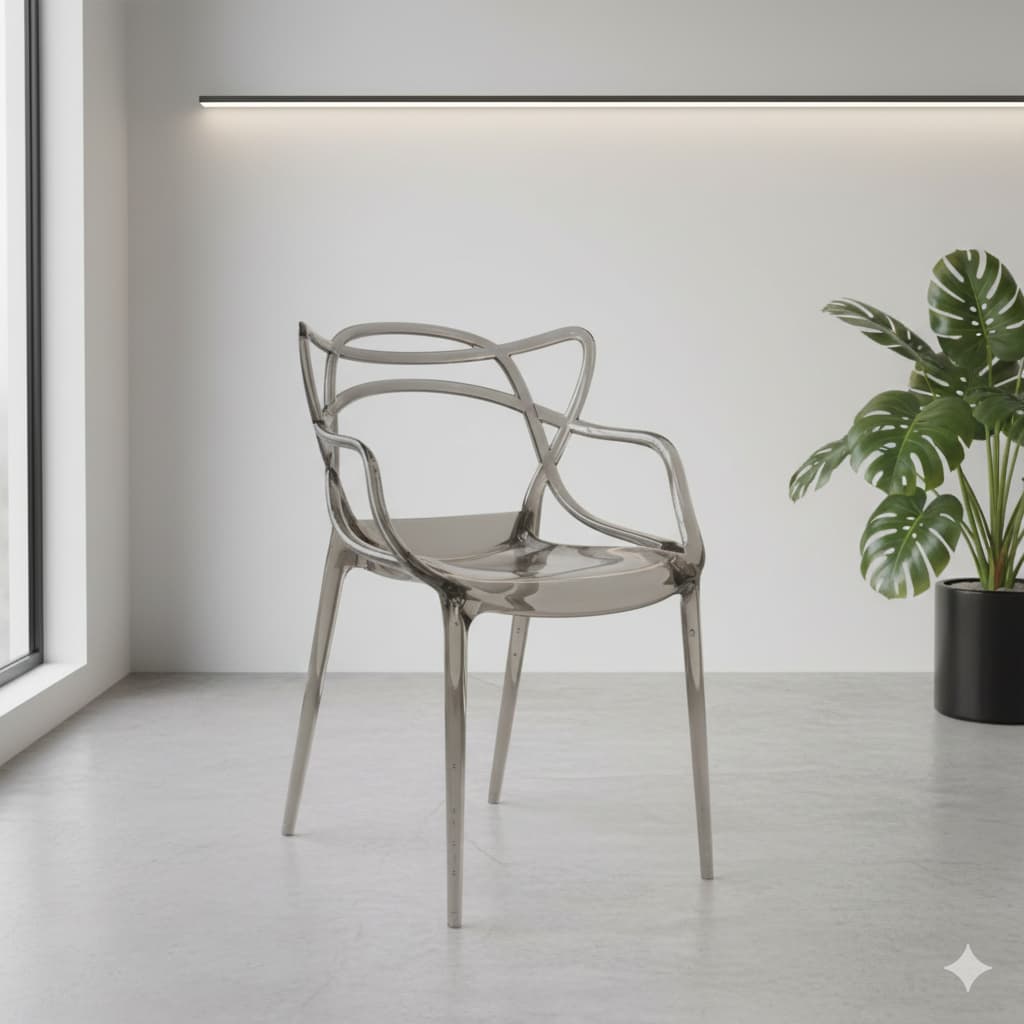 Cadeira Allegra Fumê Policarbonato Reforçada Empilhável Sala Jantar Cozinha Area Externa - Seat&co