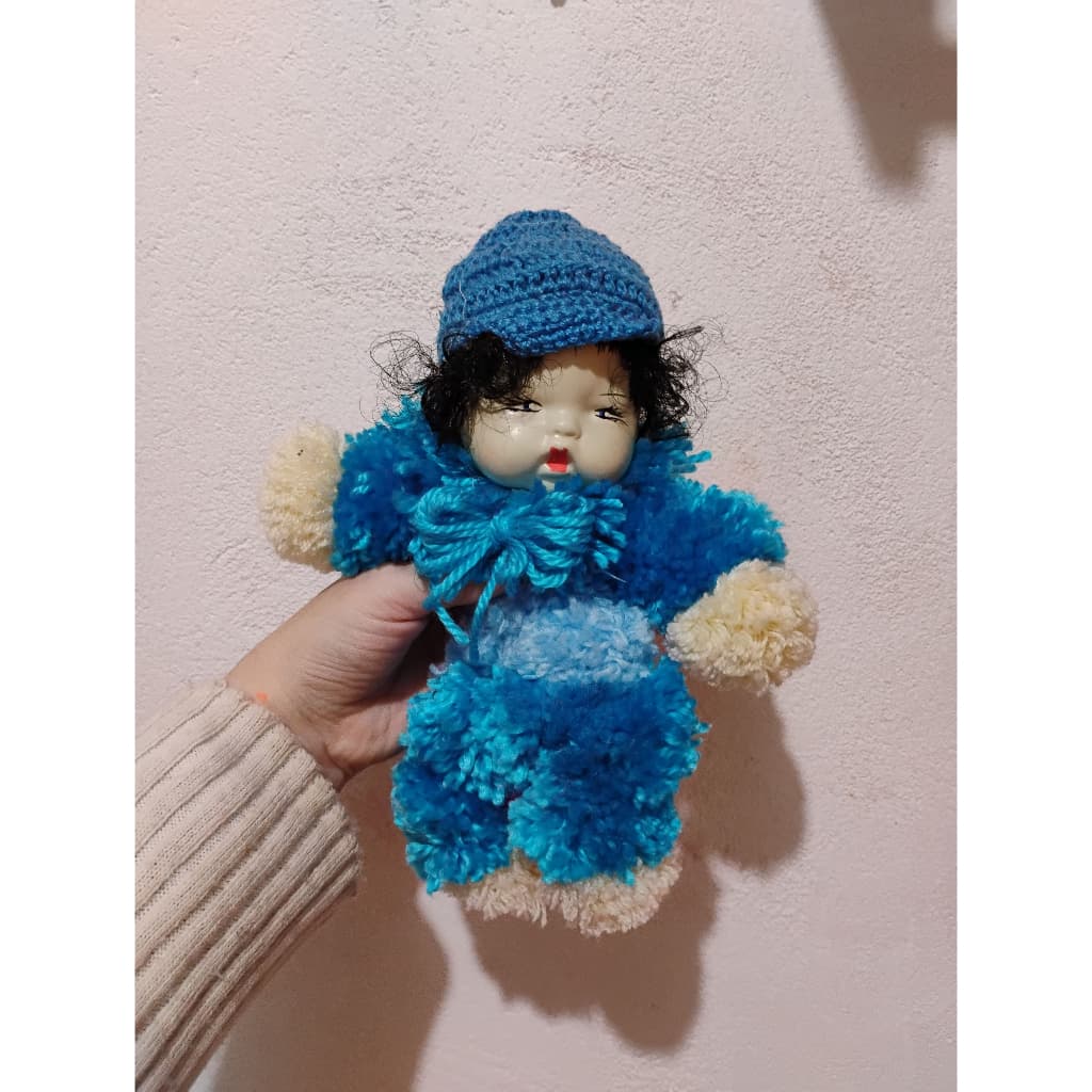 Boneca dorminhoca de lã 20cm - BONECAS ANTIGAS PARA DECORAÇÃO
