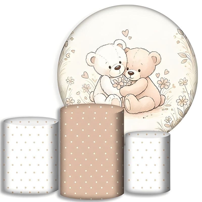 Capas Para Cilindros + Painel - Chá de bebê urso- Kit Decoração Festa / Pegue e Monte