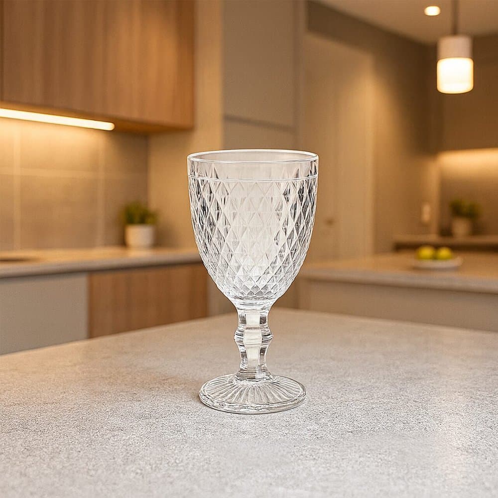 Conjunto 2 Taça Vinho Bico de Abacaxi Transparente