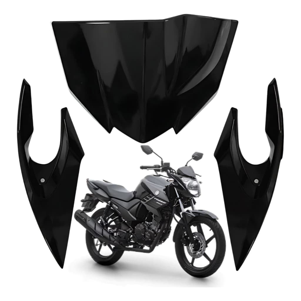 Kit Completo Carenagem Yamaha Fazer 150 2014  Carcaça Superior do Painel + Bananinha Carenagem Lateral Farol Pro Tork